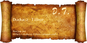Duducz Tibor névjegykártya